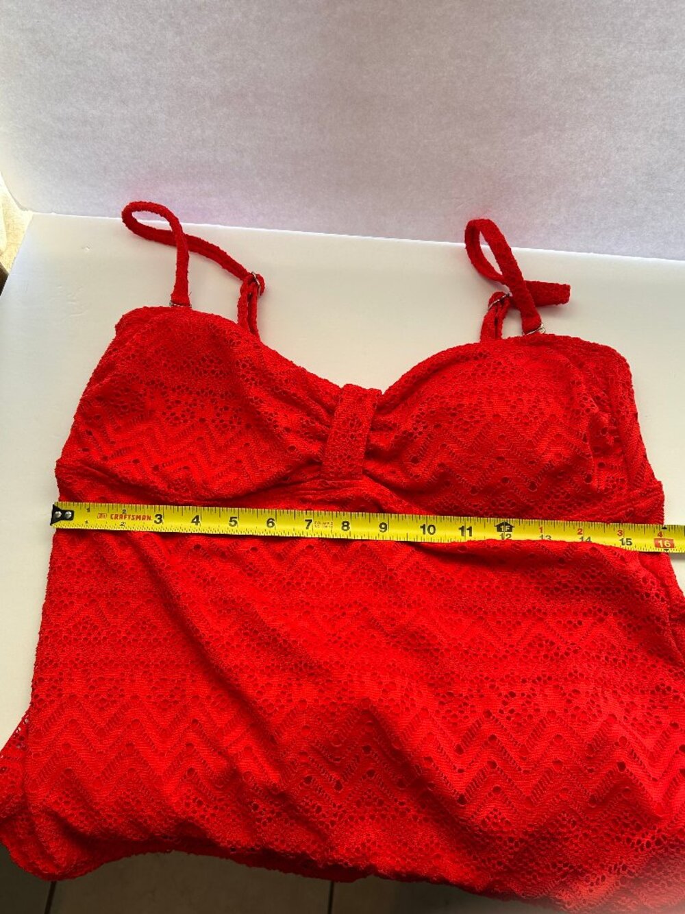 Catalina Sizzling Orange Lace Tankini Swim Skirt Set L/G 12-14 2-Piece - Picture 8 of 16